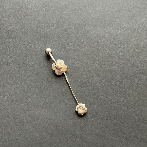 Dangling Blue Flower 🌸 Belly Button Ring - Picture 6 of 6
